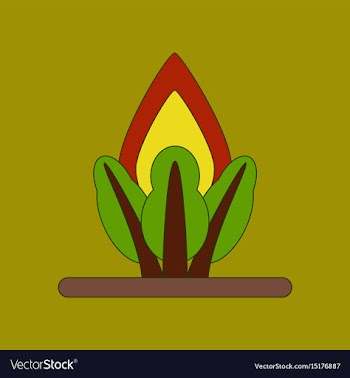 Flat icon on background fire in the forest vector image