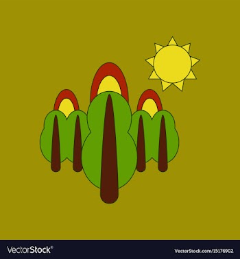 Flat icon on background fire in the forest vector image