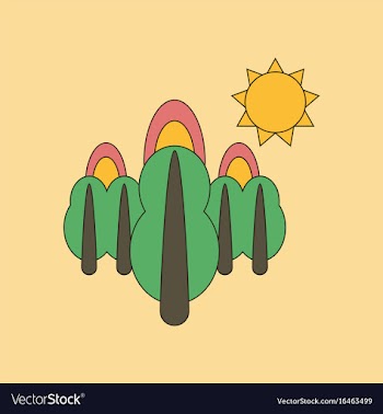 Flat icon on background fire in the forest vector image