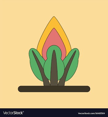 Flat icon on background fire in the forest vector image