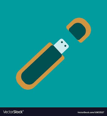 Flat icon on background flash drive vector image