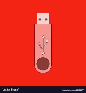 Flat icon on background flash drive vector image