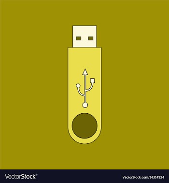 Flat icon on background flash drive vector image