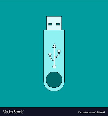 Flat icon on background flash drive vector image