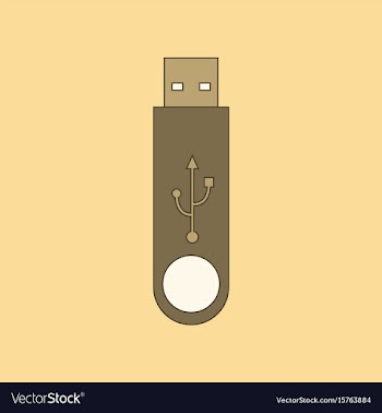 Flat icon on background flash drive vector image