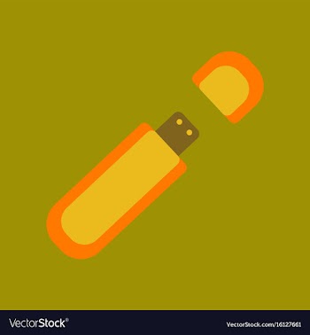 Flat icon on background flash drive vector image