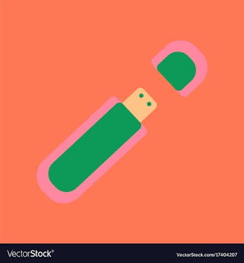 Flat icon on background flash drive vector image
