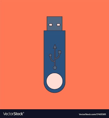 Flat icon on background flash drive vector image