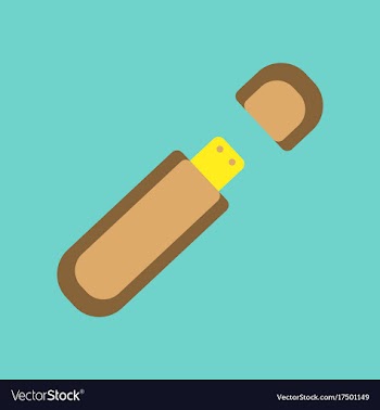 Flat icon on background flash drive vector image