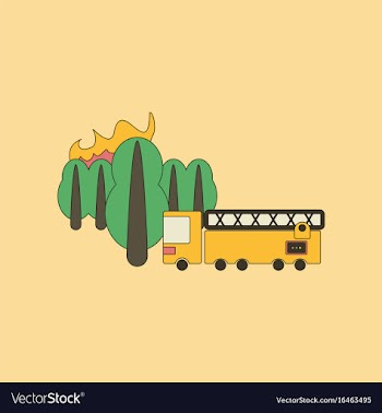 Flat icon on background forest fire truck vector image