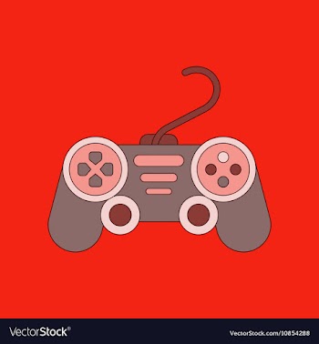 Flat icon on background game joystick vector image