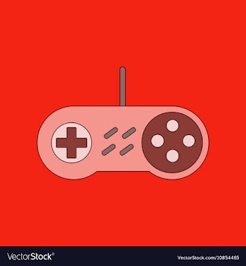 Flat icon on background game joystick vector image