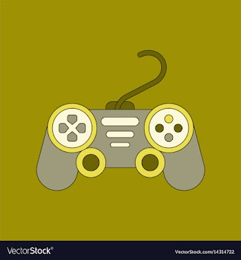 Flat icon on background game joystick vector image