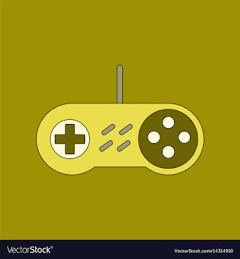 Flat icon on background game joystick vector image
