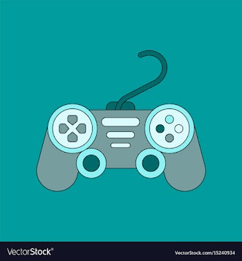 Flat icon on background game joystick vector image
