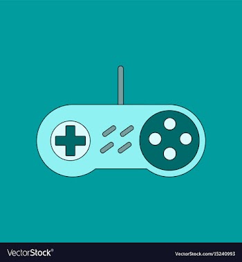 Flat icon on background game joystick vector image