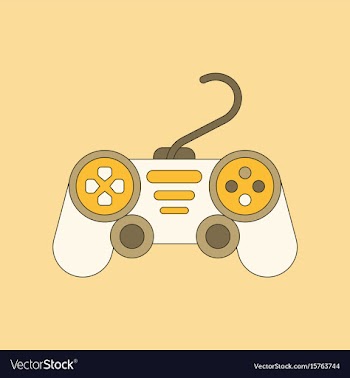 Flat icon on background game joystick vector image