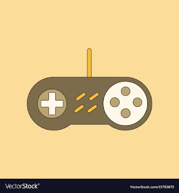 Flat icon on background game joystick vector image