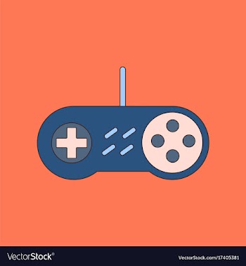 Flat icon on background game joystick vector image