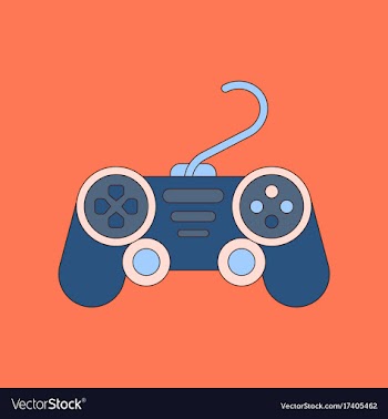 Flat icon on background game joystick vector image