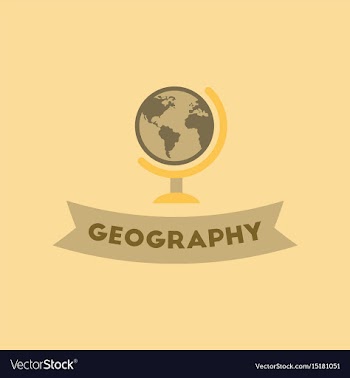 Flat icon on background geography lesson vector image