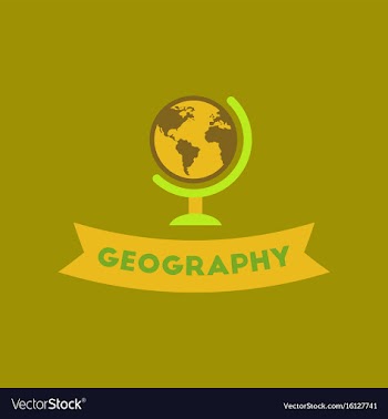 Flat icon on background geography lesson vector image