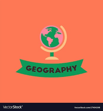 Flat icon on background geography lesson vector image