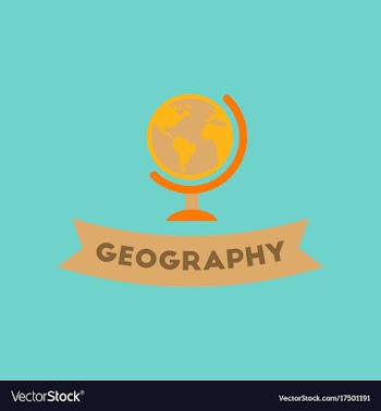 Flat icon on background geography lesson vector image