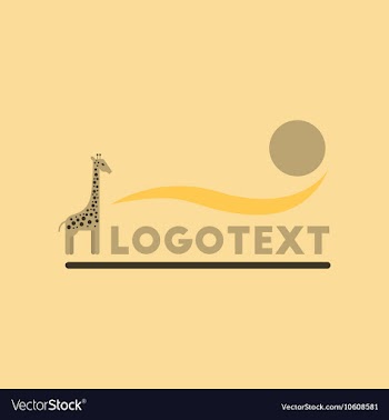Flat icon on background giraffe logo vector image