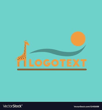 Flat icon on background giraffe logo vector image