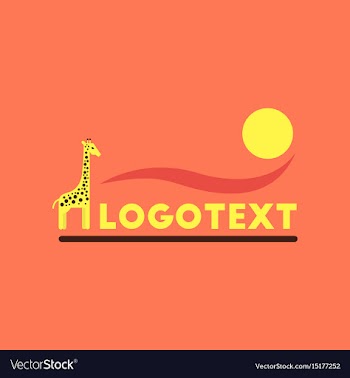 Flat icon on background giraffe logo vector image