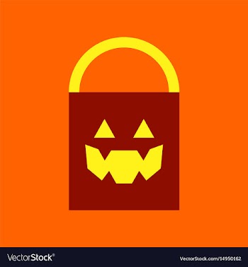Flat icon on background halloween bag vector image