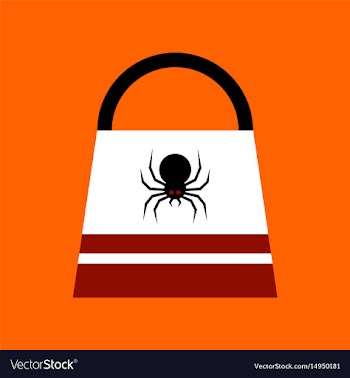 Flat icon on background halloween bag vector image