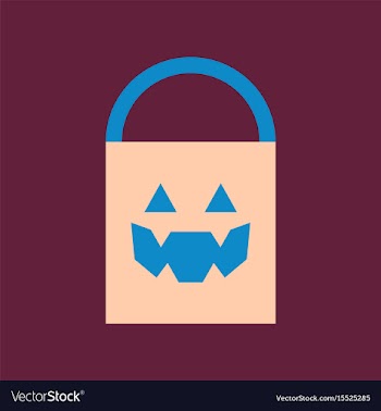 Flat icon on background halloween bag vector image