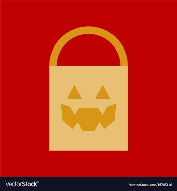 Flat icon on background halloween bag vector image
