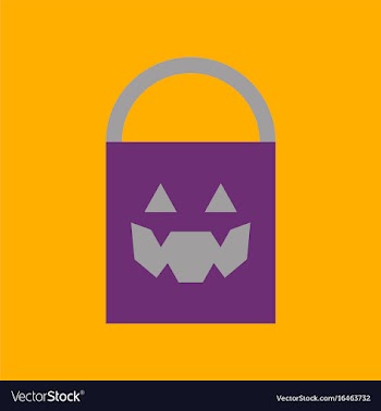 Flat icon on background halloween bag vector image