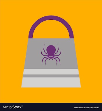 Flat icon on background halloween bag vector image