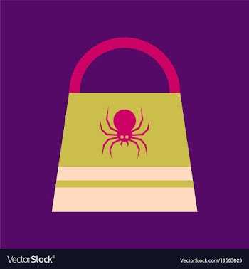 Flat icon on background halloween bag vector image