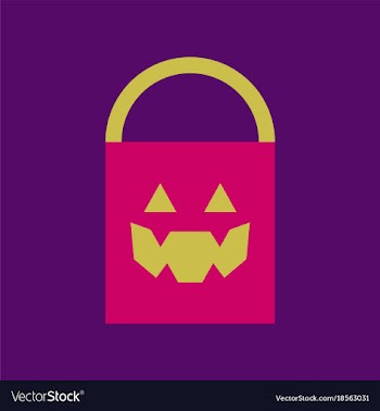 Flat icon on background halloween bag vector image