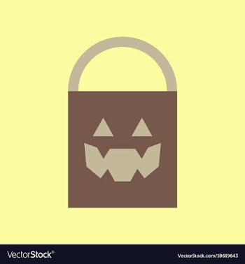Flat icon on background halloween bag vector image