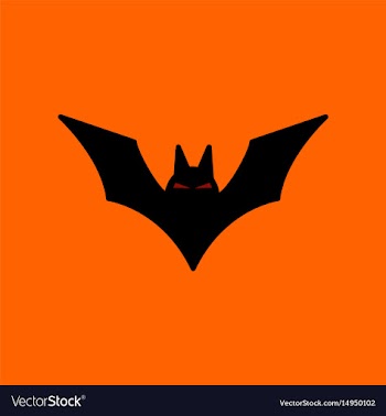 Flat icon on background halloween bat vector image