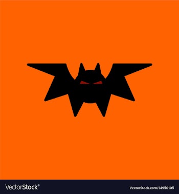 Flat icon on background halloween bat vector image