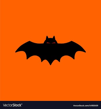 Flat icon on background halloween bat vector image