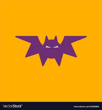 Flat icon on background halloween bat vector image
