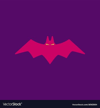 Flat icon on background halloween bat vector image