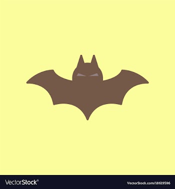 Flat icon on background halloween bat vector image