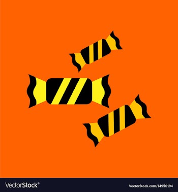 Flat icon on background halloween candies vector image