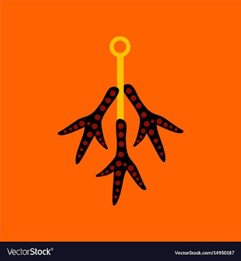 Flat icon on background halloween chicken feet vector image