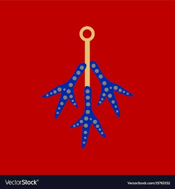 Flat icon on background halloween chicken feet vector image
