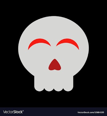 Flat icon on background halloween emotion skull vector image
